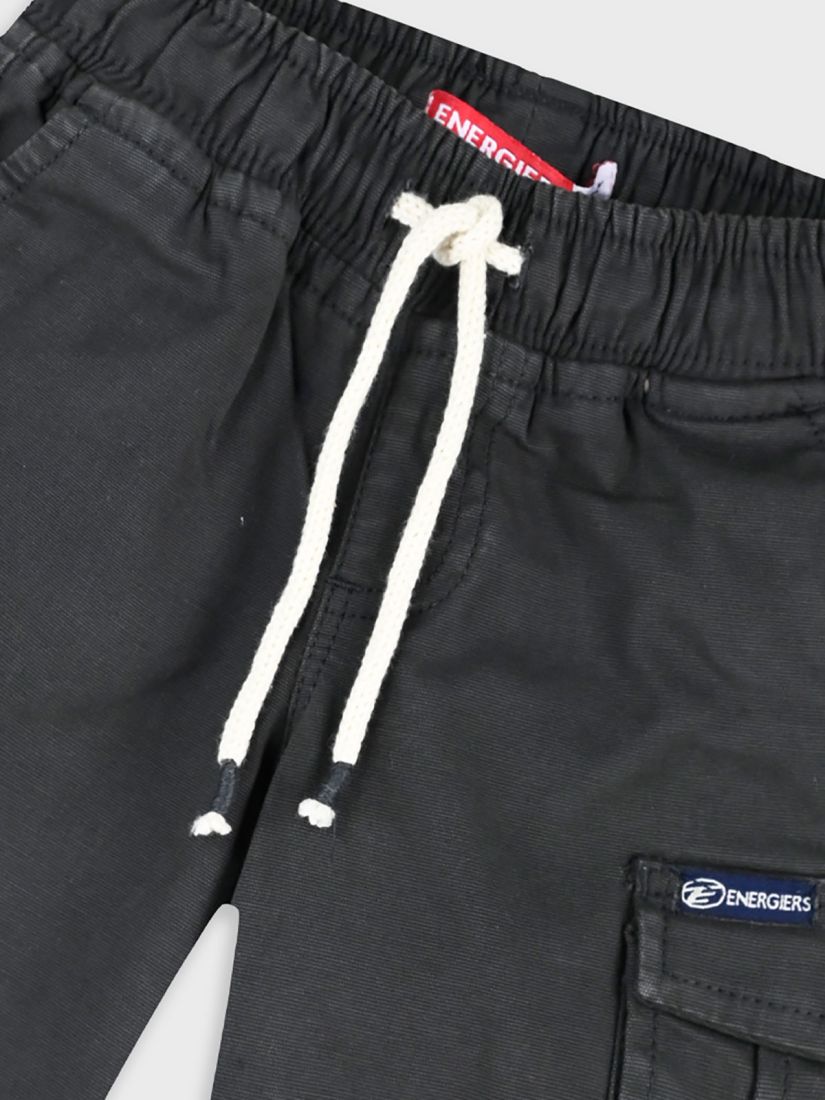 Βερμούδα τζιν μονόχρωμη Cargo με λάστιχο  ανθρακί