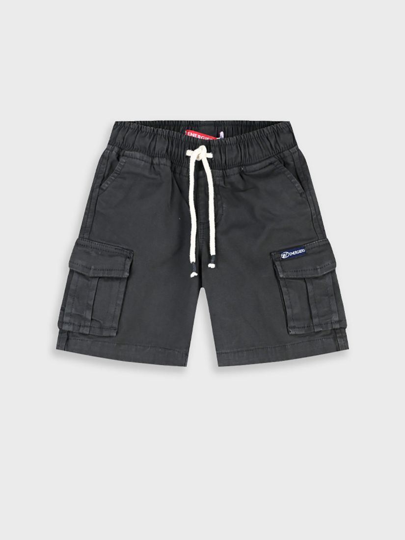Βερμούδα τζιν μονόχρωμη Cargo με λάστιχο  ανθρακί
