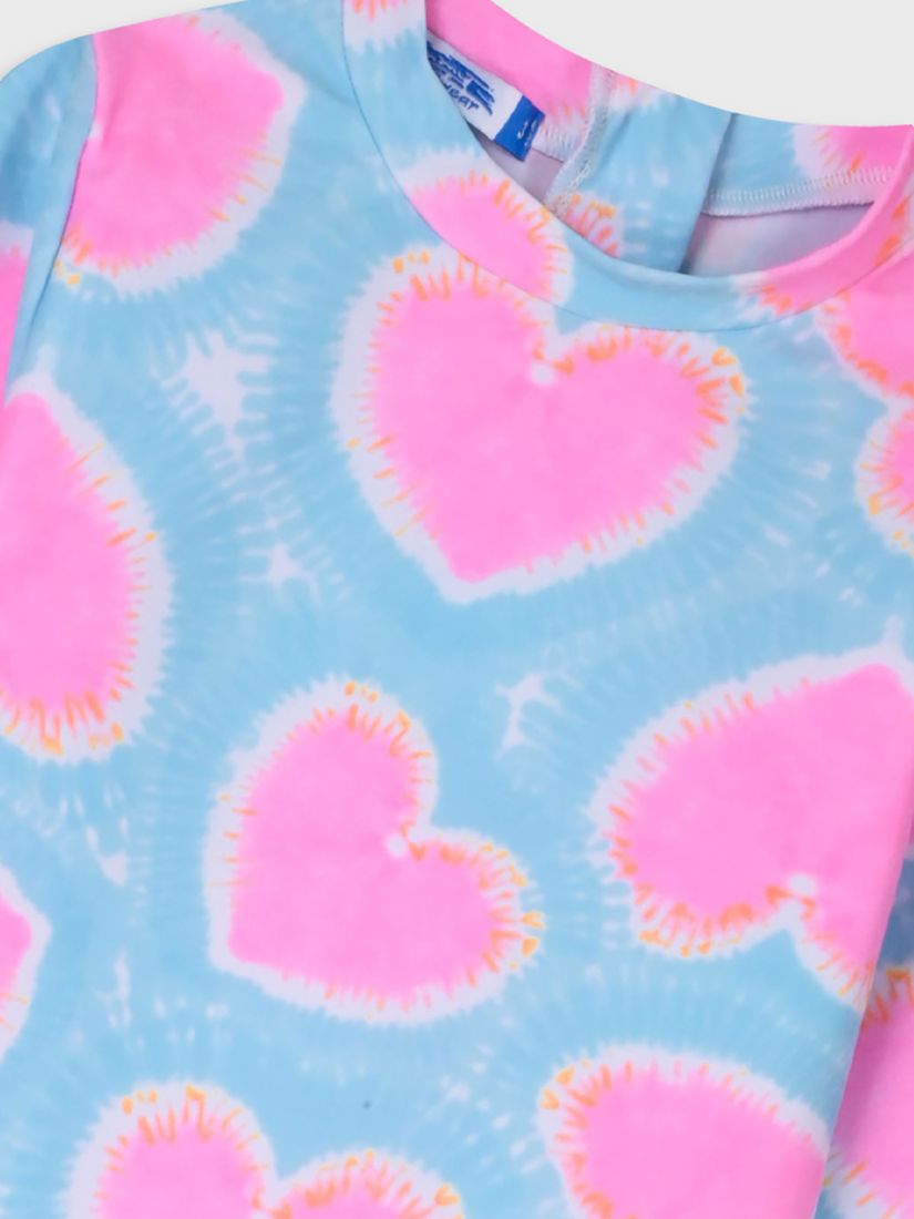 Σετ μαγιό μπλούζα με αντηλιακή προστασία 40+ και βρακάκι με βολάν ροζ