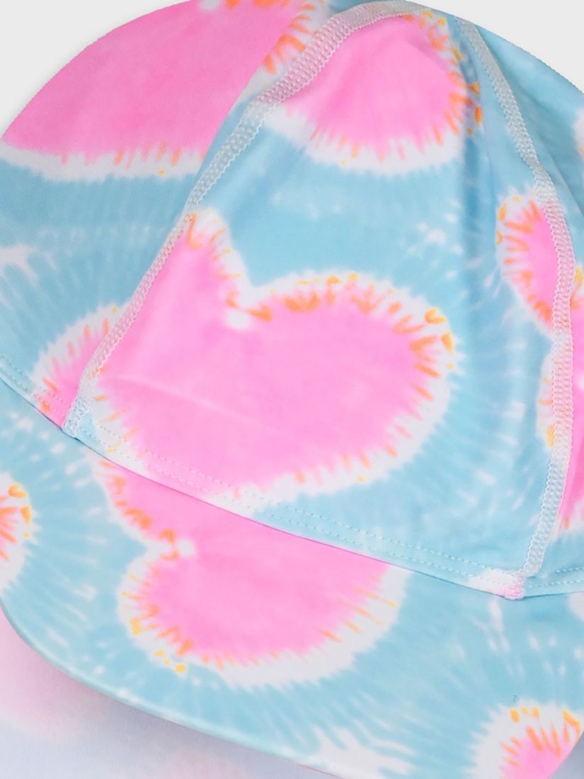 Καπέλο ηλιοπροστασίας με print καρδιές ροζ