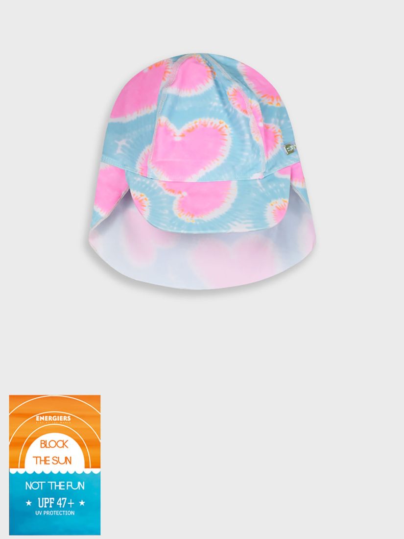 Καπέλο ηλιοπροστασίας με print καρδιές ροζ