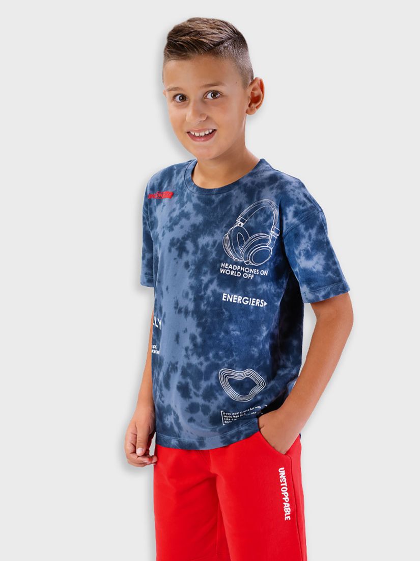 Σετ βαμβακερό κοντομάνικο με print headphones εκάι