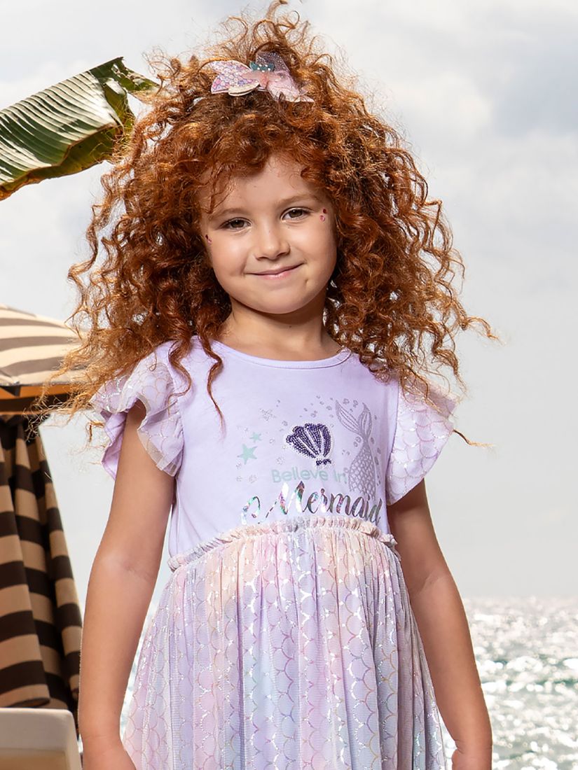 Τούλινο φόρεμα με glitter mermaid look λιλά
