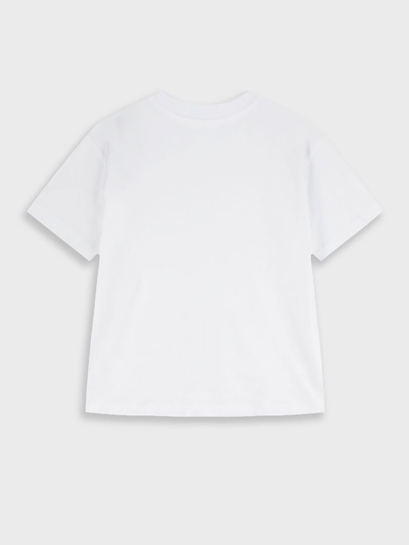 Μπλούζα κοντομάνικη με τσέπη και print σανίδες λευκό