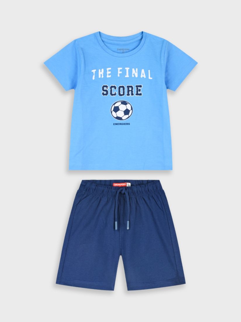 Σετ βαμβακερό με print the final score γαλάζιο