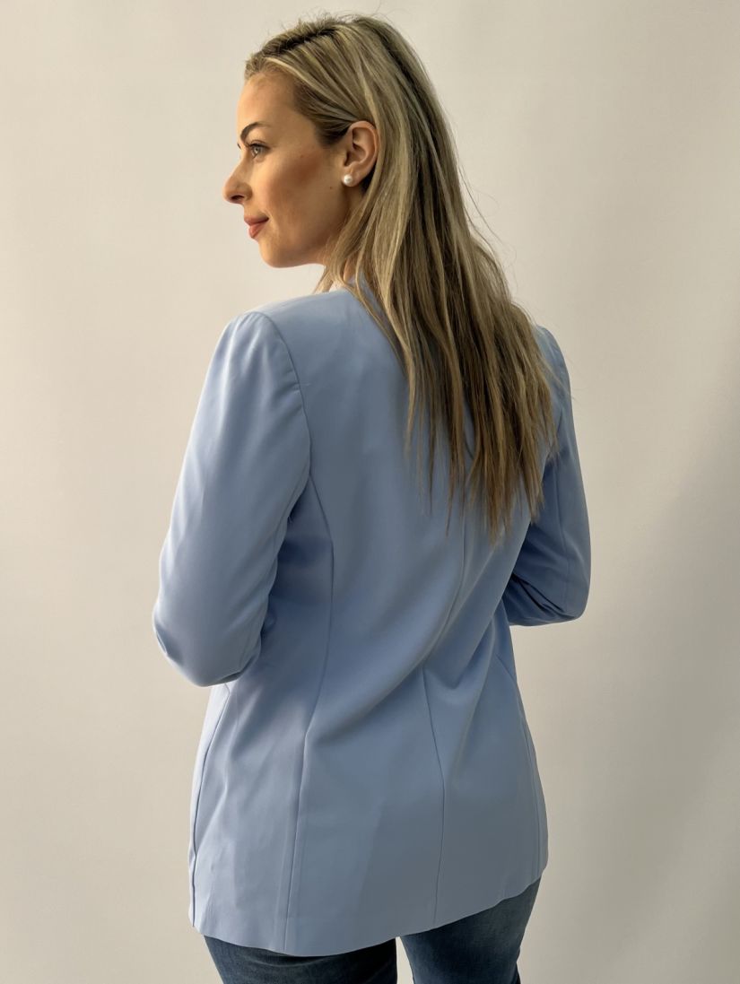 Σακάκι μπλέιζερ με μάο γιακά σιέλ