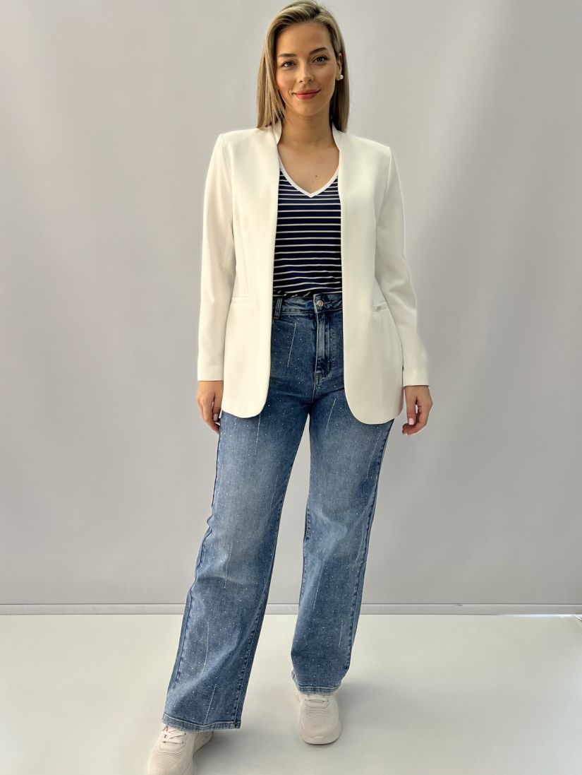 Παντελόνα τζίν με στρας  μπλε