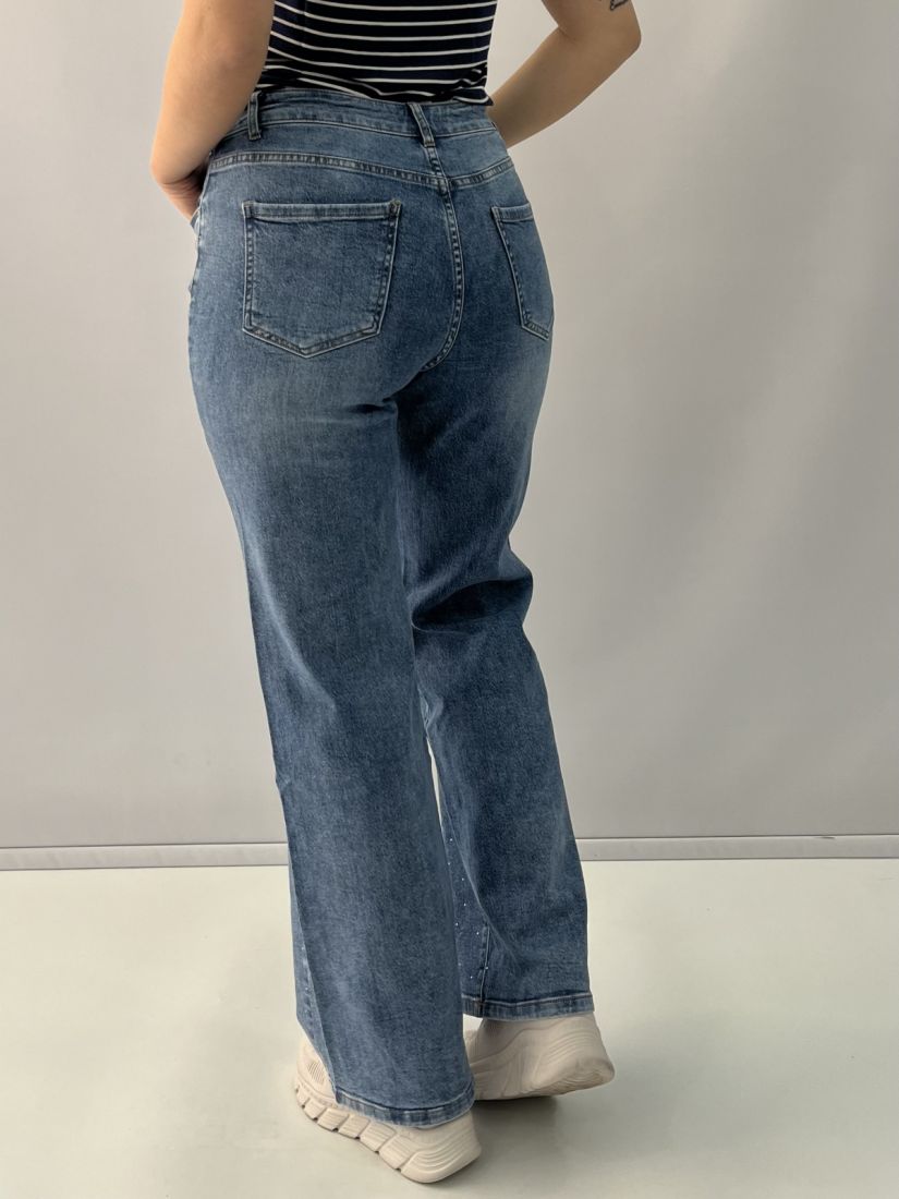 Παντελόνα τζίν με στρας  μπλε