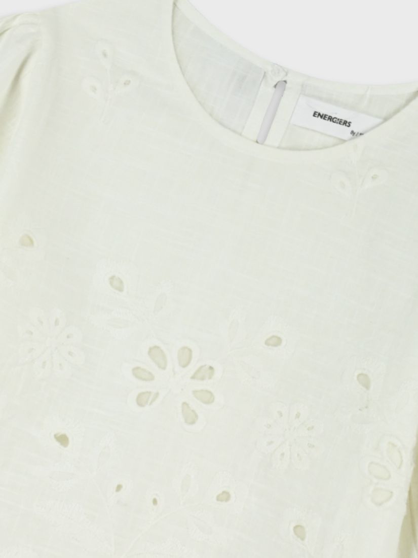 Πουκαμίσα κοντομάνικη με κοφτό κέντημα λευκό