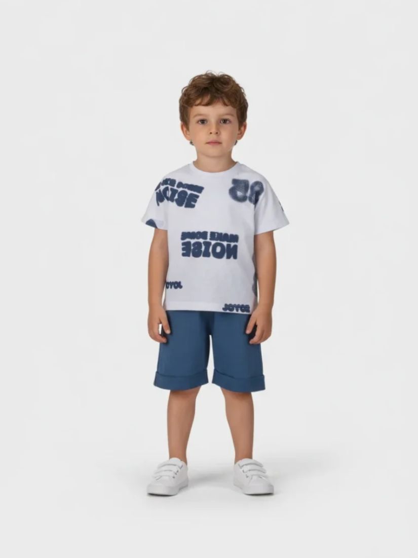 Σετ με print noise μπλε ραφ