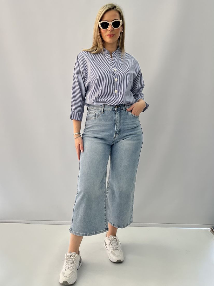Παντελόνα jean cropped γαλάζιο