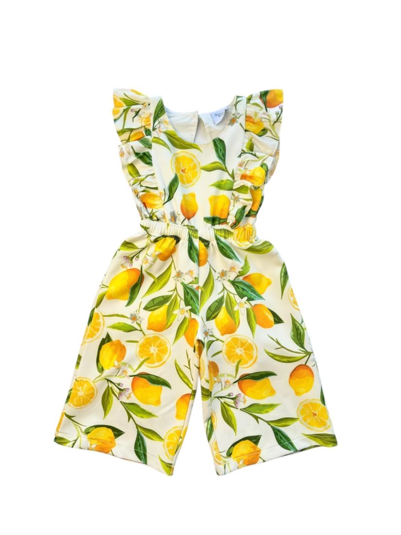 Φόρμα εξώπλατη με print lemons κορίτσι μεγάλο κίτρινο