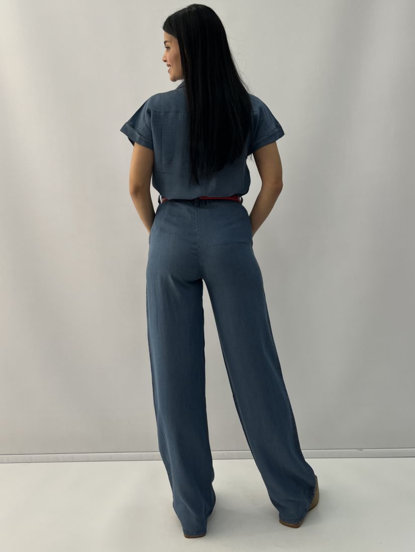 Παντελόνι denim με τσέπες μπλε