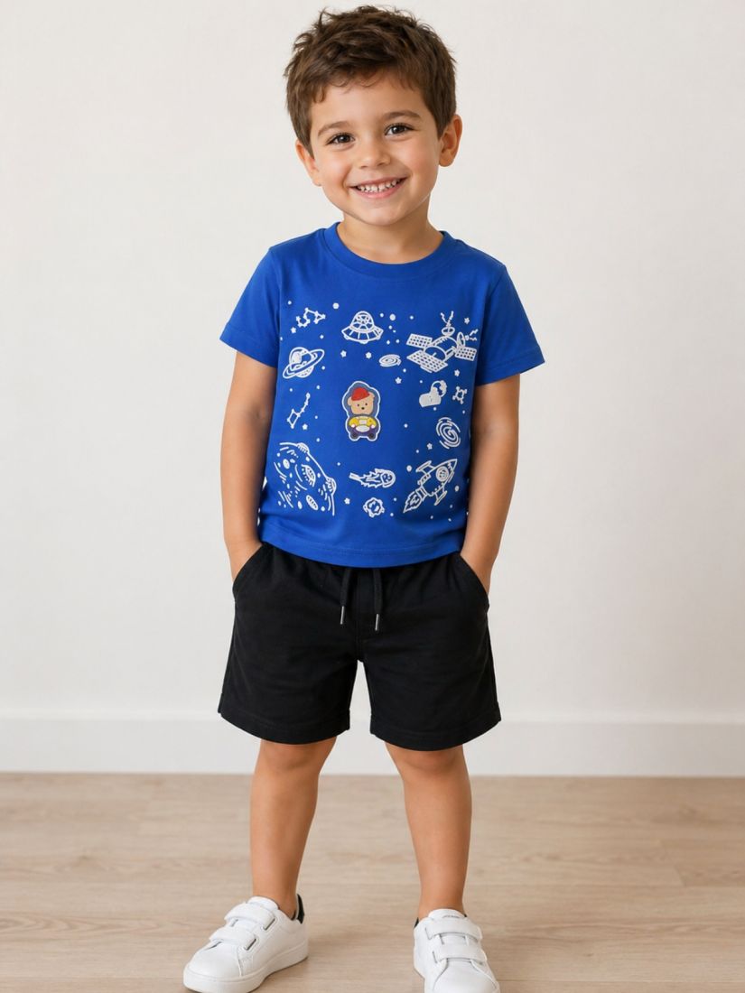 Σετ βαμβακερό με 3D αρκουδάκι μπλε ρουά