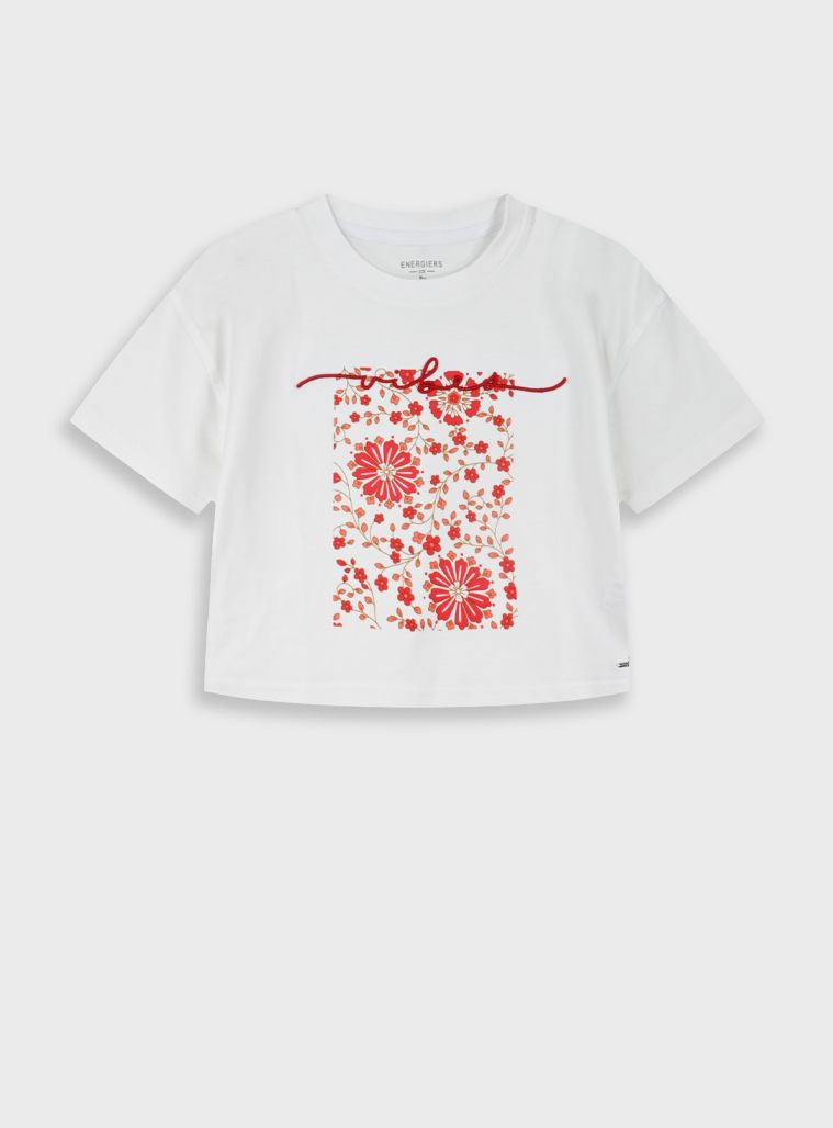 Μπλούζα φλοράλ με κέντημα vibes εκρού