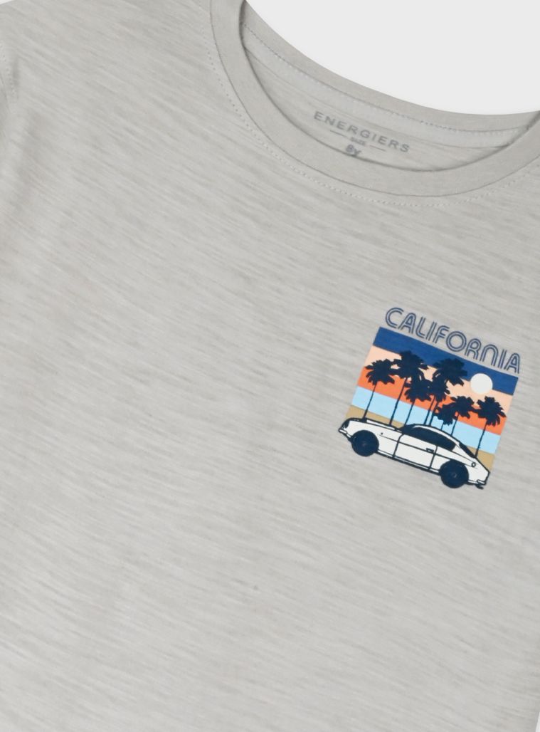 Σετ βαμβακερό με print California car μόκα