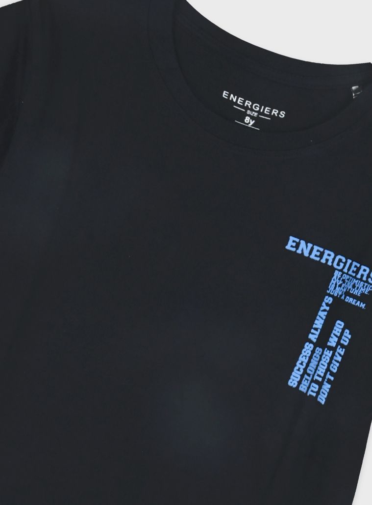 Σετ βαμβακερό με print believe μπλε ρουά