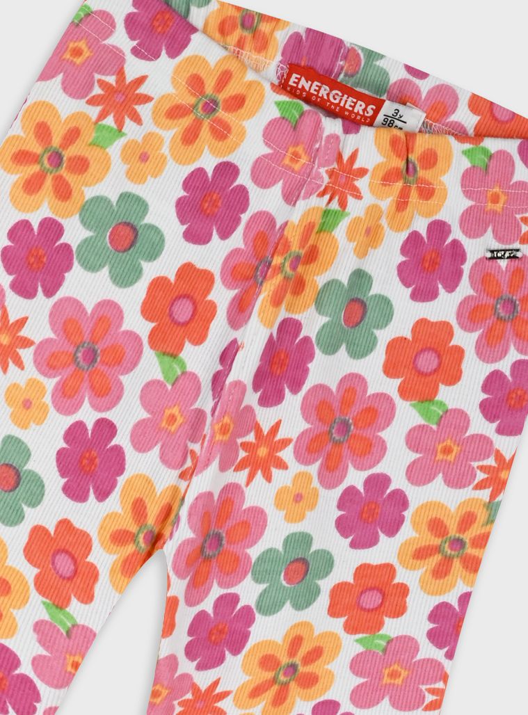 Παντελόνι ριπ καμπάνα print daisies ροζ