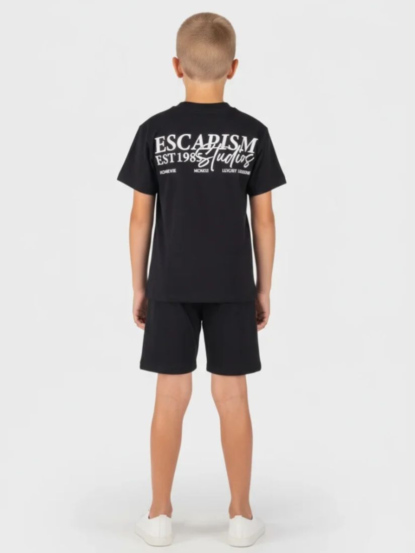 Σετ βαμβακερό με print escapism μαύρο