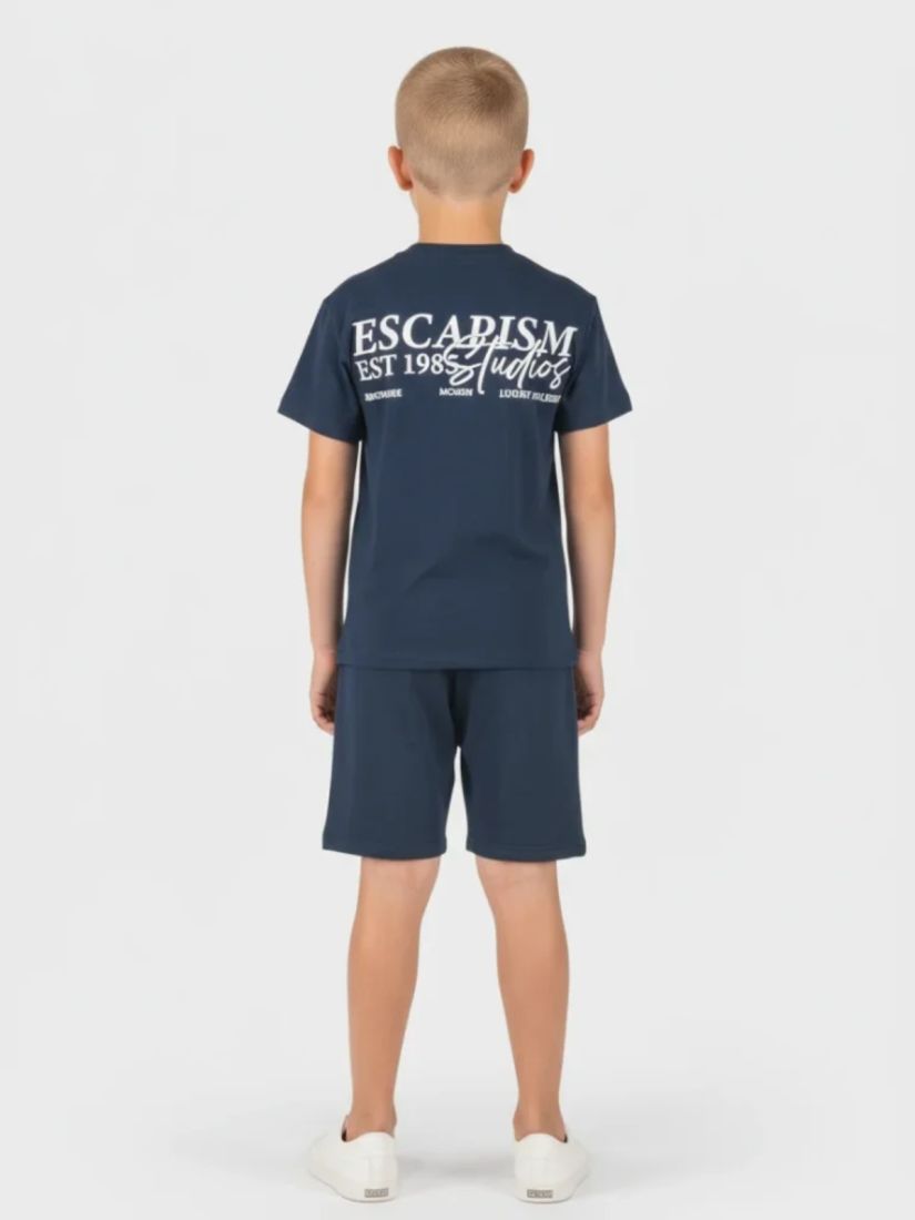 Σετ βαμβακερό με print escapism μπλε