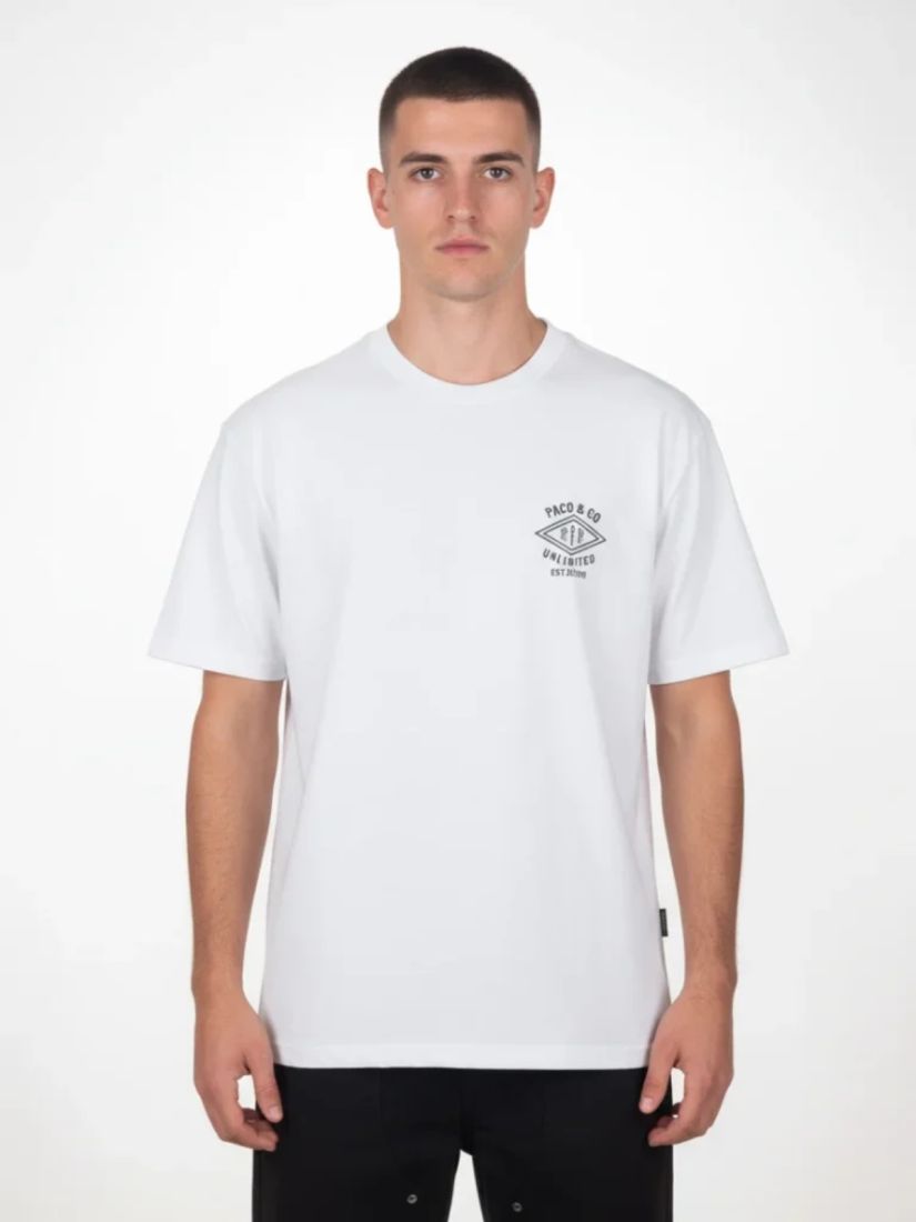 Μπλούζα oversized κοντομάνικη μονόχρωμη με print two faces λευκό