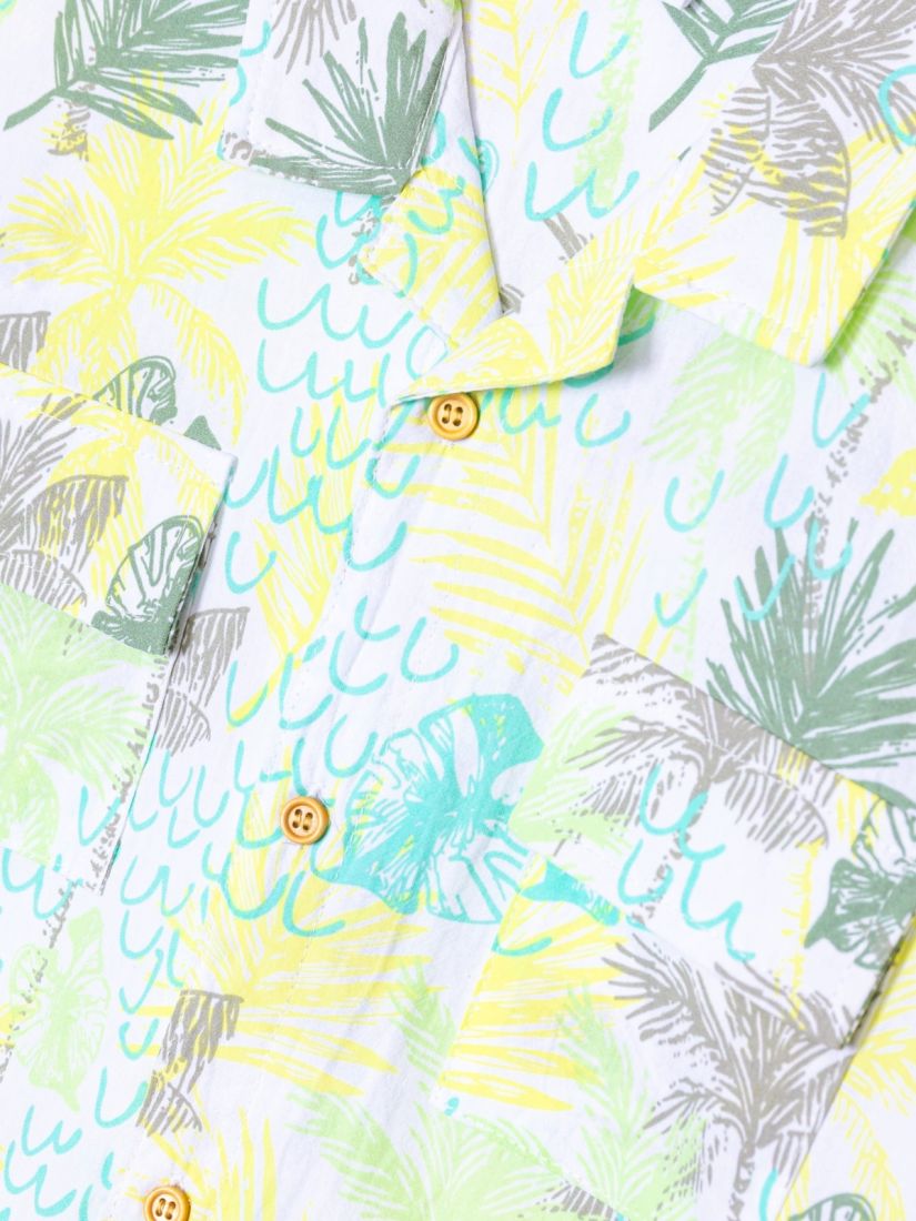 Πουκάμισο εμπριμέ με τσέπες και ethnic neon print κίτρινο