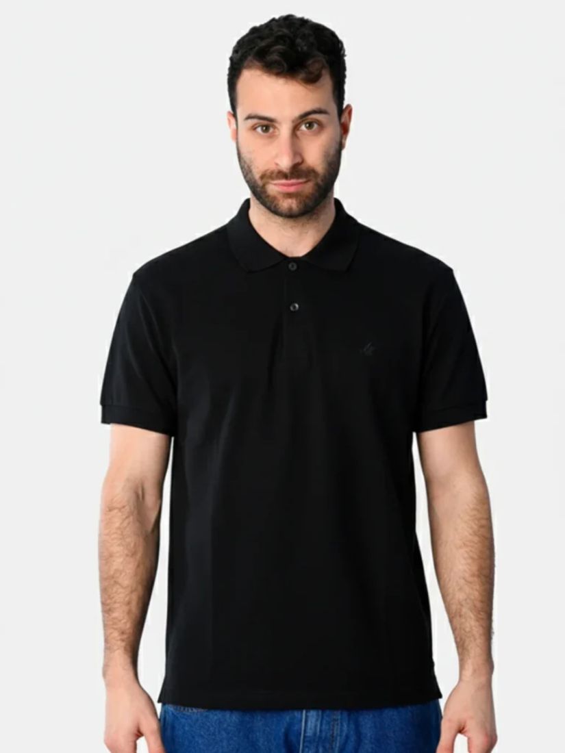 Μπλούζα Τύπου Polo μονόχρωμη Paco μαύρο