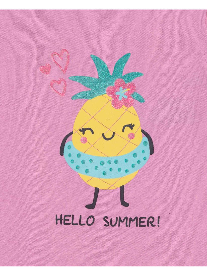 Βρεφική μπλούζα κοντομάνικη βαμβακερή με print summer pinneaple ροζ