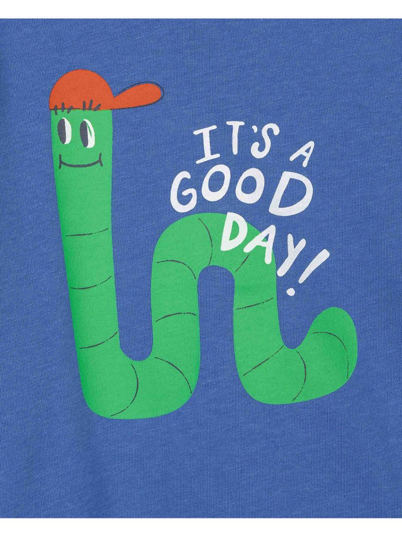 Μπλούζα κοντομάνικη με print it's a good day μπλε