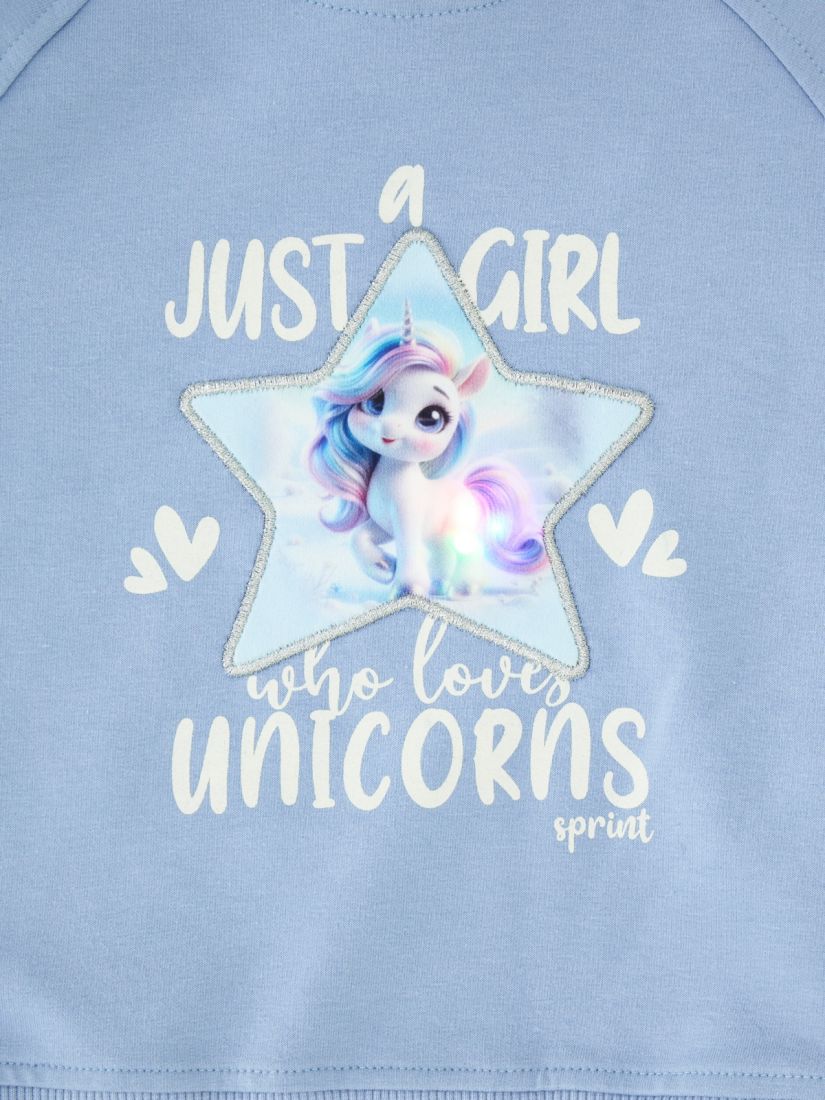 Σετ φούτερ snow unicorn queen με μάσκα γαλάζιο