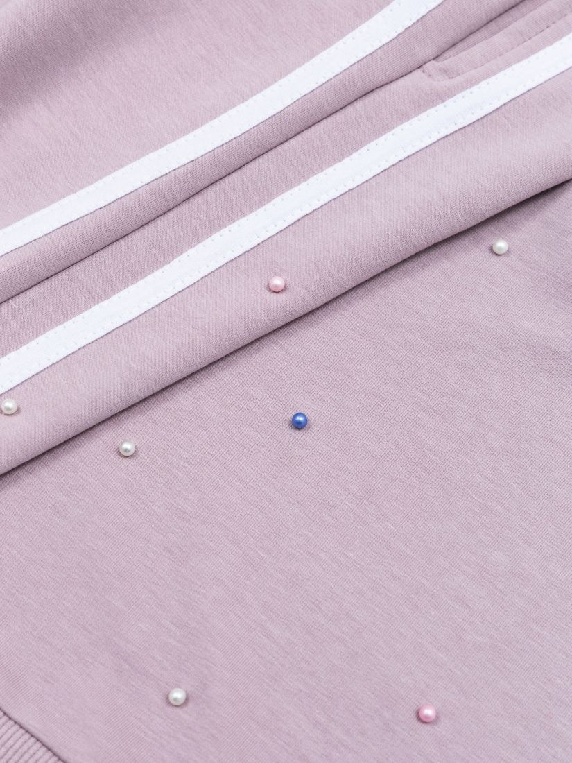 Σετ με πέρλες και ρίγες dusty pink