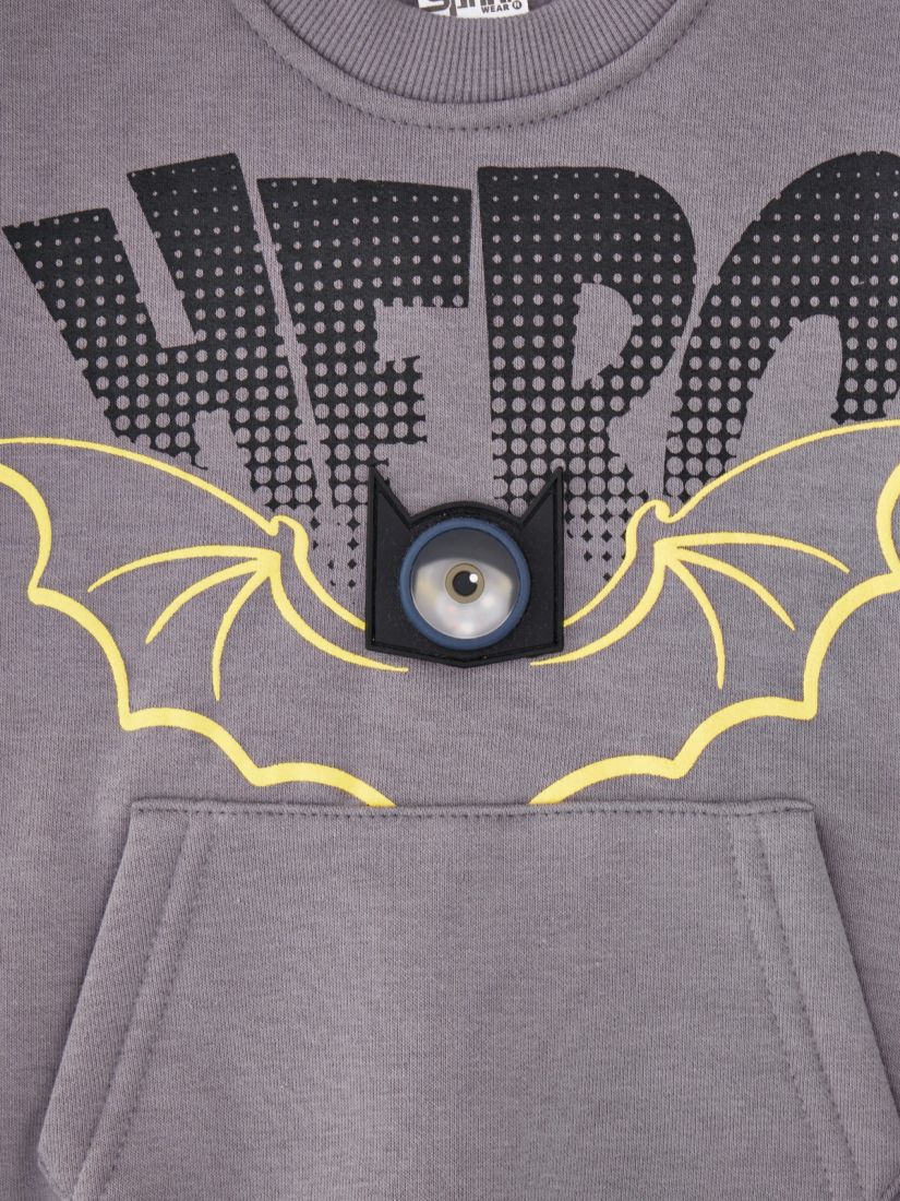 Φόρμα φούτερ Batman με μάσκα και φωτάκι  ανθρακί