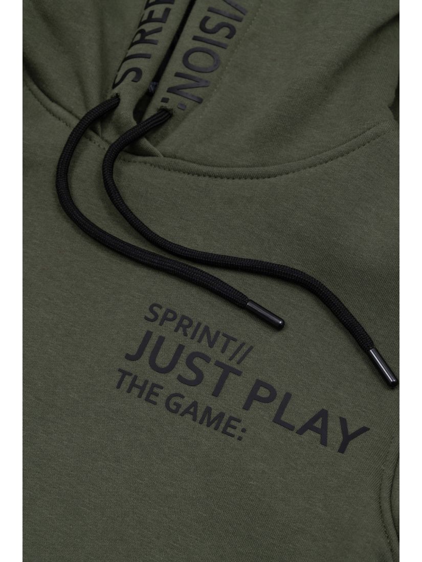 Φόρμα φούτερ με κουκούλα just play olive