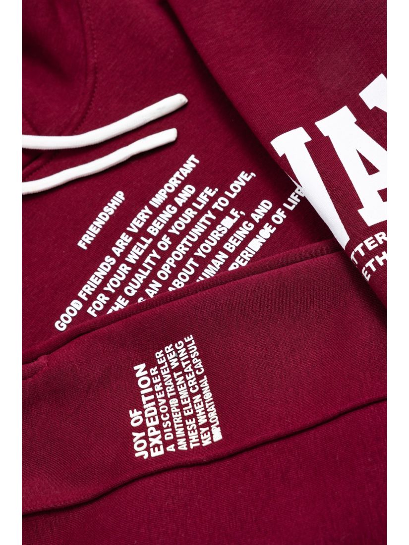 Φόρμα φούτερ με κουκούλα και Print friendship cherry