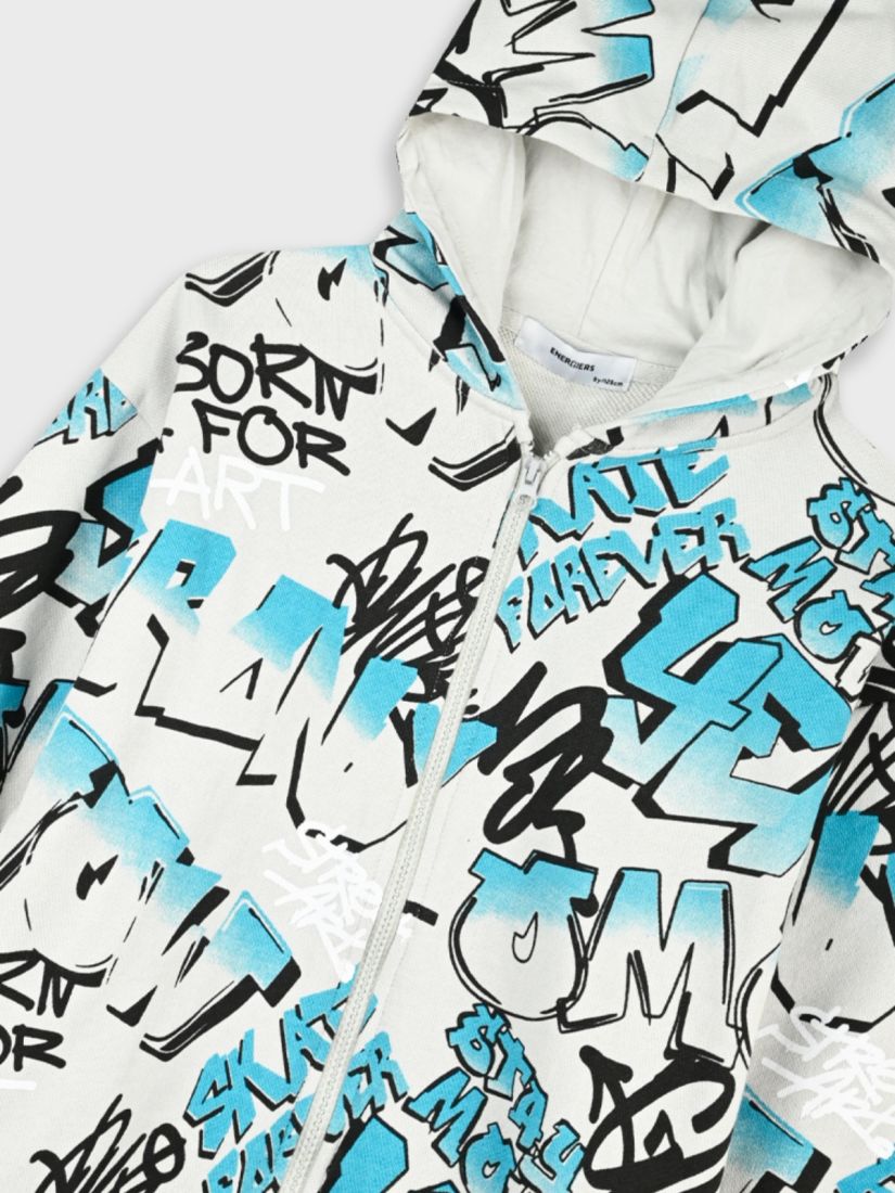Σετ φόρμα με ζακέτα και graffiti print  μαύρο