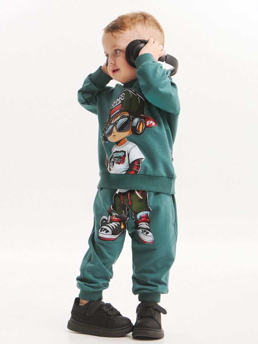 Φόρμα λεπτή boy with headphones πράσινο