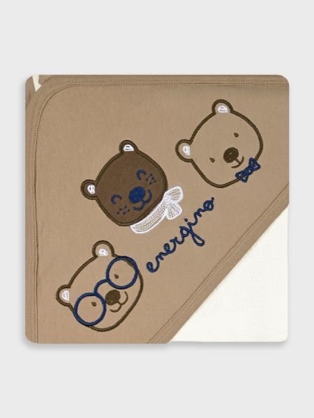 Μπουρνουζοπετσέτα με κέντημα little bears μπεζ