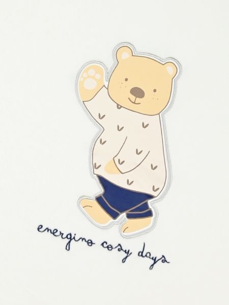 Κουβερτούλα δύο όψεων με κέντημα little bears μπεζ