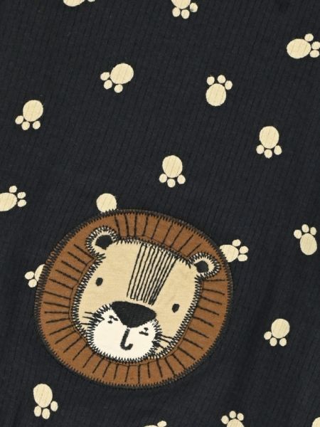 Σετ φορμάκια ριπ με φερμουάρ με print little lion footprints μπεζ