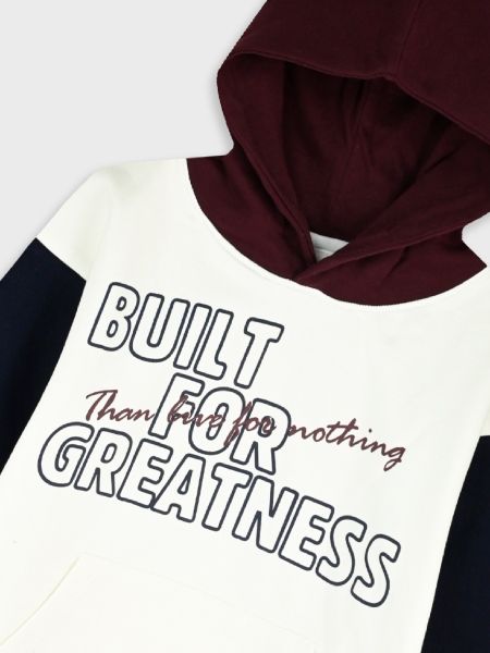 Φούτερ με κουκούλα και print Built for greatness cherry