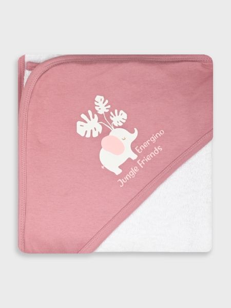 Μπουρνουζοπετσέτα βρεφική jungle friends ροζ