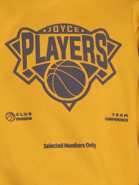Σετ φόρμα basketball με κουκούλα και print players μουσταρδί
