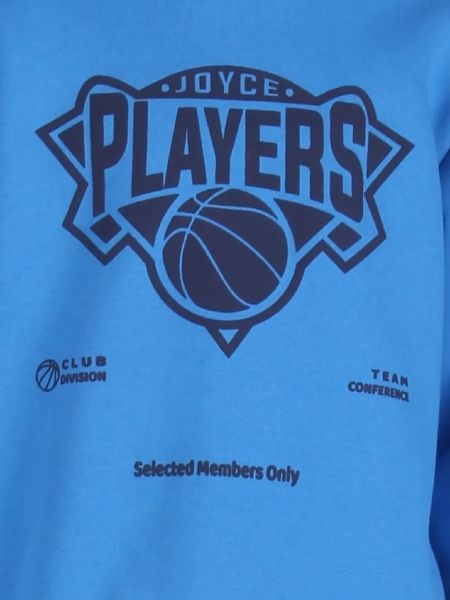 Σετ φόρμα basketball με κουκούλα και print players μπλε