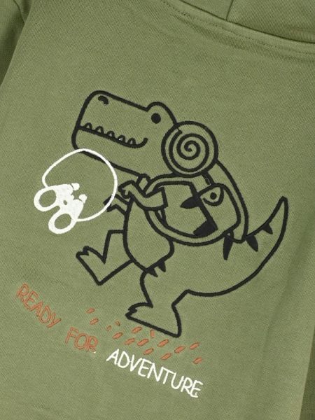 Ζακέτα με κουκούλα χωρίς επένδυση dinosaur go camping χακί
