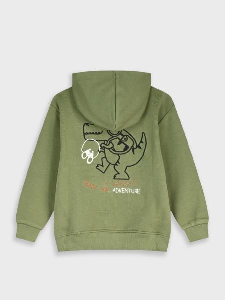 Ζακέτα με κουκούλα χωρίς επένδυση dinosaur go camping χακί