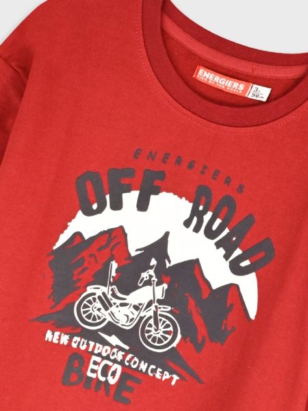 Σετ φόρμα χωρίς επένδυση με print off road μπορντώ