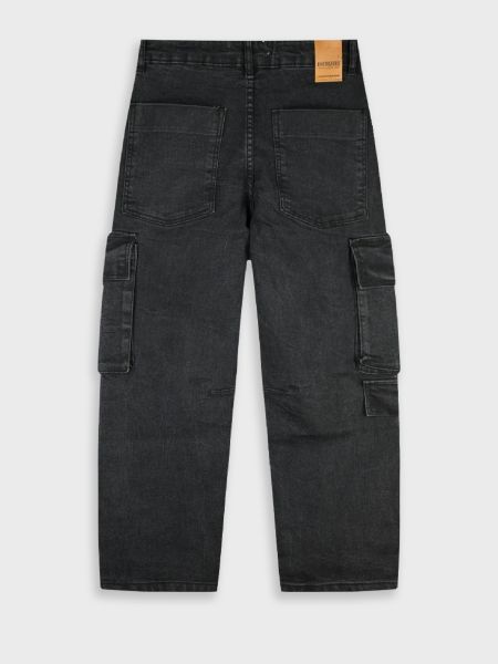 Παντελόνι τζιν Cargo unisex μαύρο