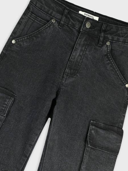 Παντελόνι τζιν Cargo unisex μαύρο