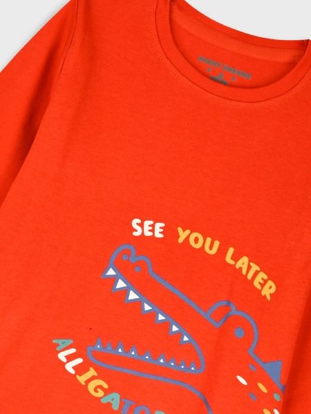 Πυτζάμα βαμβακερή με print see you later alligator μπλε
