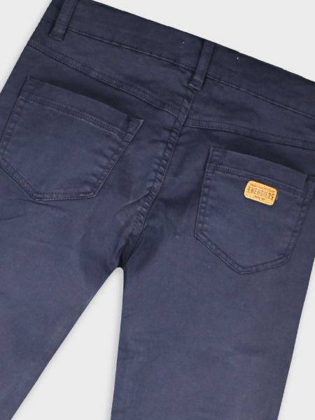 Παντελόνι chino πεντάτσεπο μονόχρωμο με patch μπλε